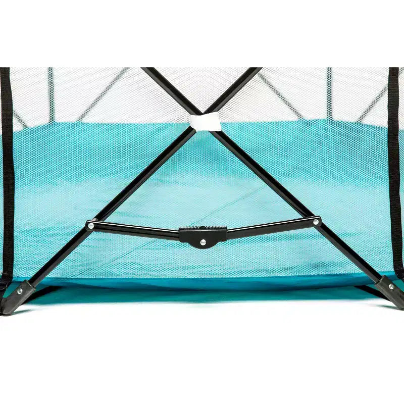 Extra Large Portable Baby Play Yard, 8-Panel, Indoor & Outdoor, Mesh Walls, Aqua Blue, JPMA Certified