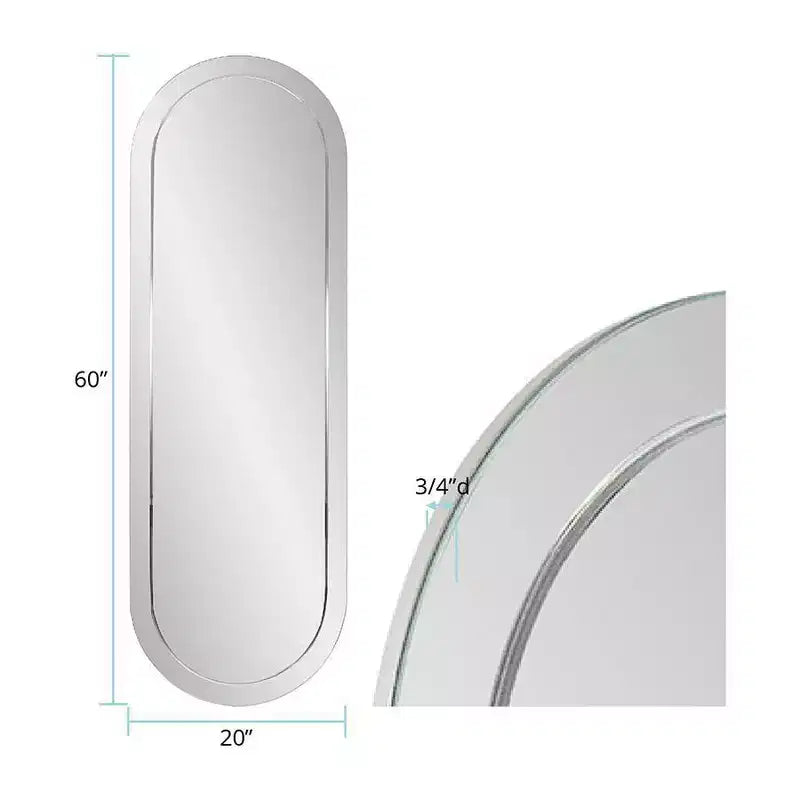 45.5x30.75" Rectangular Wall Mirror, Smoky Gray Wood Frame, Hang Vertical or Horizontal, No Assembly