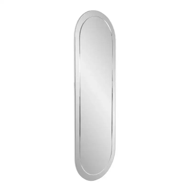 45.5x30.75" Rectangular Wall Mirror, Smoky Gray Wood Frame, Hang Vertical or Horizontal, No Assembly