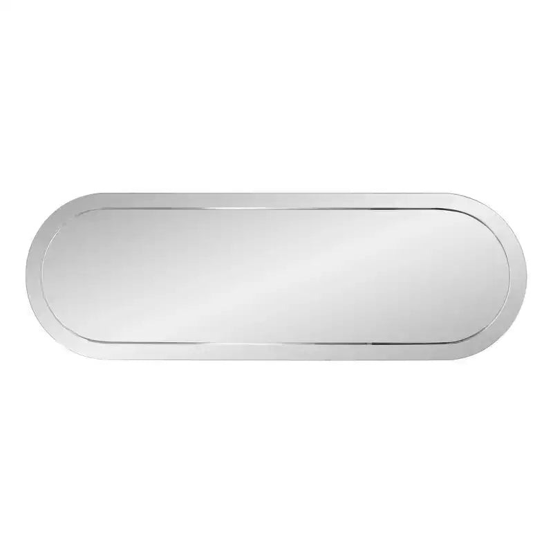 45.5x30.75" Rectangular Wall Mirror, Smoky Gray Wood Frame, Hang Vertical or Horizontal, No Assembly