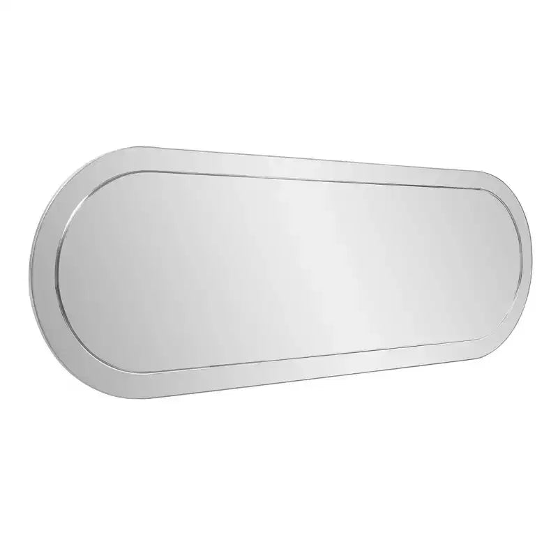 45.5x30.75" Rectangular Wall Mirror, Smoky Gray Wood Frame, Hang Vertical or Horizontal, No Assembly