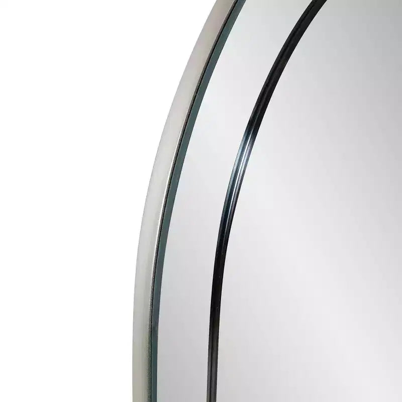 45.5x30.75" Rectangular Wall Mirror, Smoky Gray Wood Frame, Hang Vertical or Horizontal, No Assembly