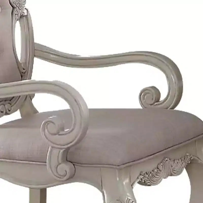 Traditional Tufted Arm Dining Chair