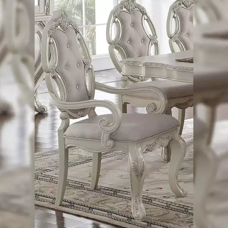 Traditional Tufted Arm Dining Chair