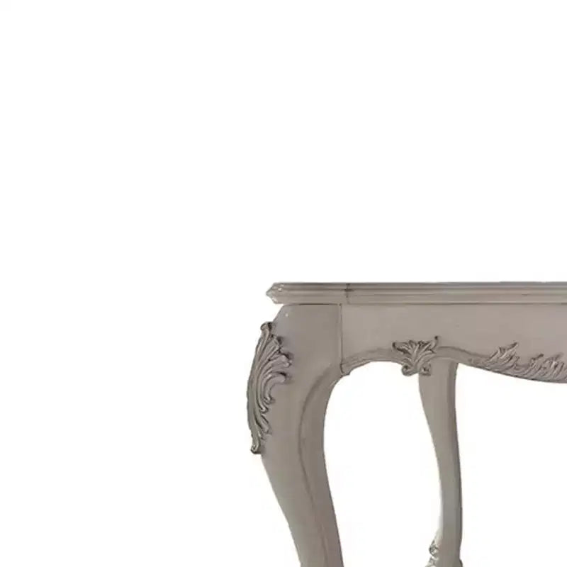 55" Square Dining Table, Bone White, Seats 8, Poly Resin Frame, Composite Wood Top, No Assembly