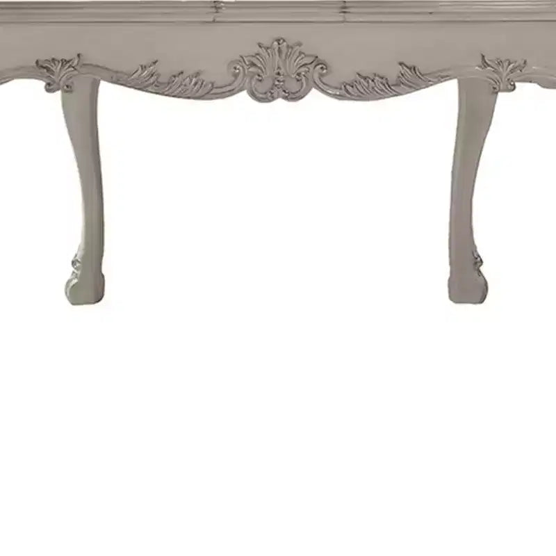 55" Square Dining Table, Bone White, Seats 8, Poly Resin Frame, Composite Wood Top, No Assembly