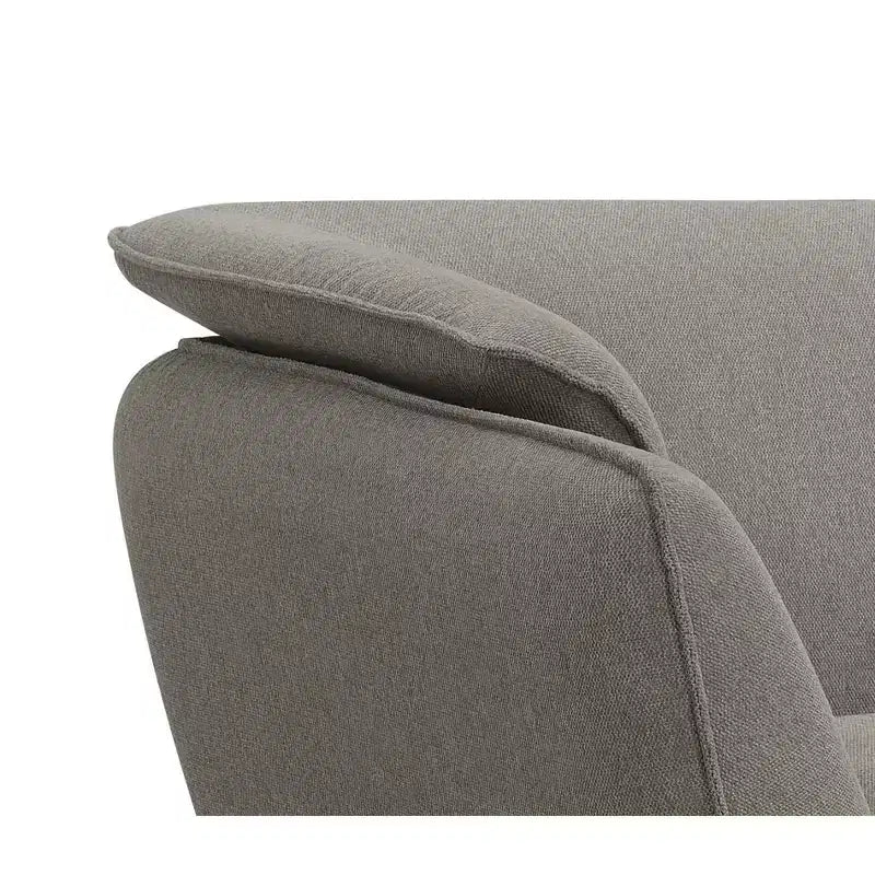 86" Brown Linen Sofa, Seats 4, Loose Cushions, Wood Frame, Black Legs, No Assembly Required