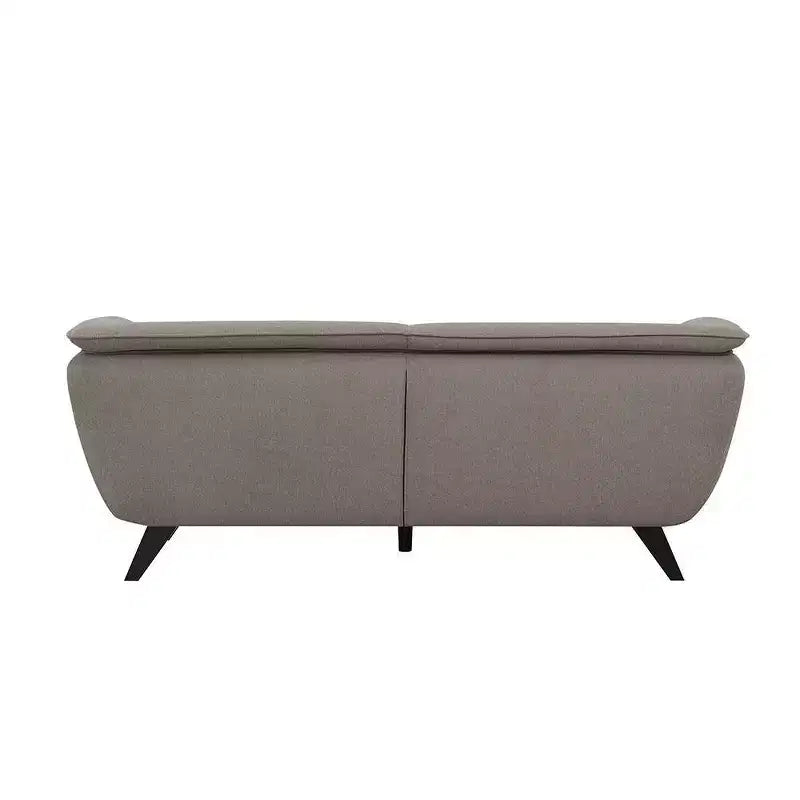 86" Brown Linen Sofa, Seats 4, Loose Cushions, Wood Frame, Black Legs, No Assembly Required