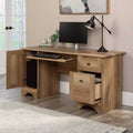 59" Computer Desk, Timber Oak, Slide-Out Keyboard Shelf, 2 Drawers, File Cabinet, MDF Frame