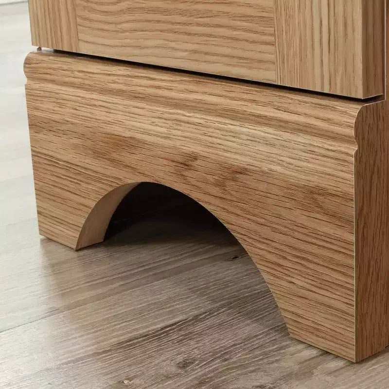59" Computer Desk, Timber Oak, Slide-Out Keyboard Shelf, 2 Drawers, File Cabinet, MDF Frame