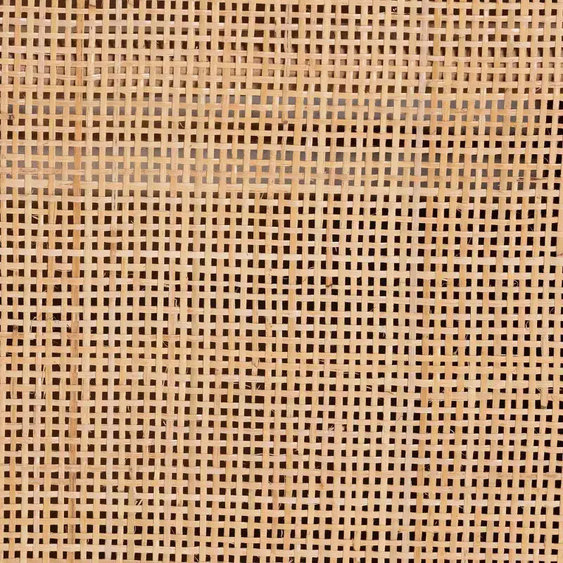 59" Natural Rattan 3-Door Storage Cabinet, 2 Interior Shelves, Mahogany Wood Frame, Fully Assembled