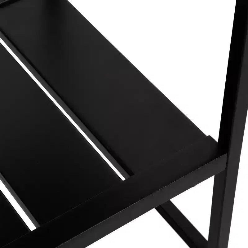 Side Table with Drawer & Storage Shelf, Solid Mango Wood Top, Black Metal Legs, 18"W × 24.25"H