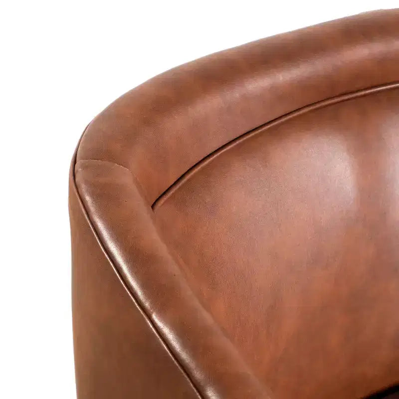 Club Style Barrel Accent Chair, 360° Swivel, Fabric Upholstery, Sloped Arms, 400 lb Capacity, No Assembly