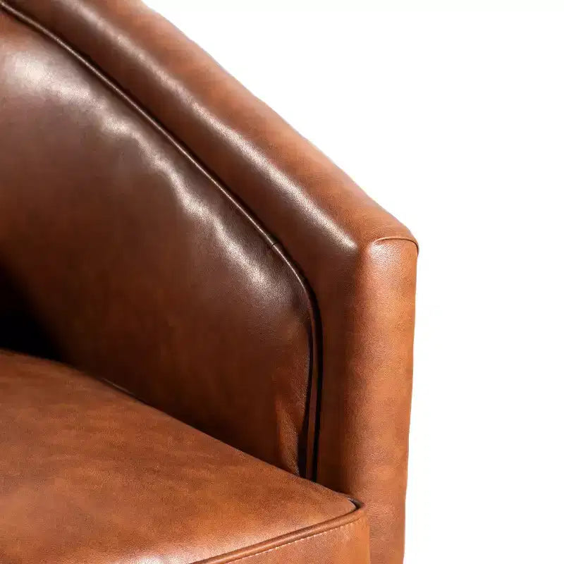 Club Style Barrel Accent Chair, 360° Swivel, Fabric Upholstery, Sloped Arms, 400 lb Capacity, No Assembly