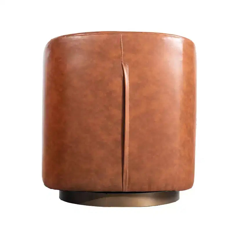 Club Style Barrel Accent Chair, 360° Swivel, Fabric Upholstery, Sloped Arms, 400 lb Capacity, No Assembly