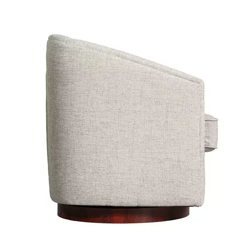 Club Style Barrel Accent Chair, 360° Swivel, Fabric Upholstery, Sloped Arms, 400 lb Capacity, No Assembly