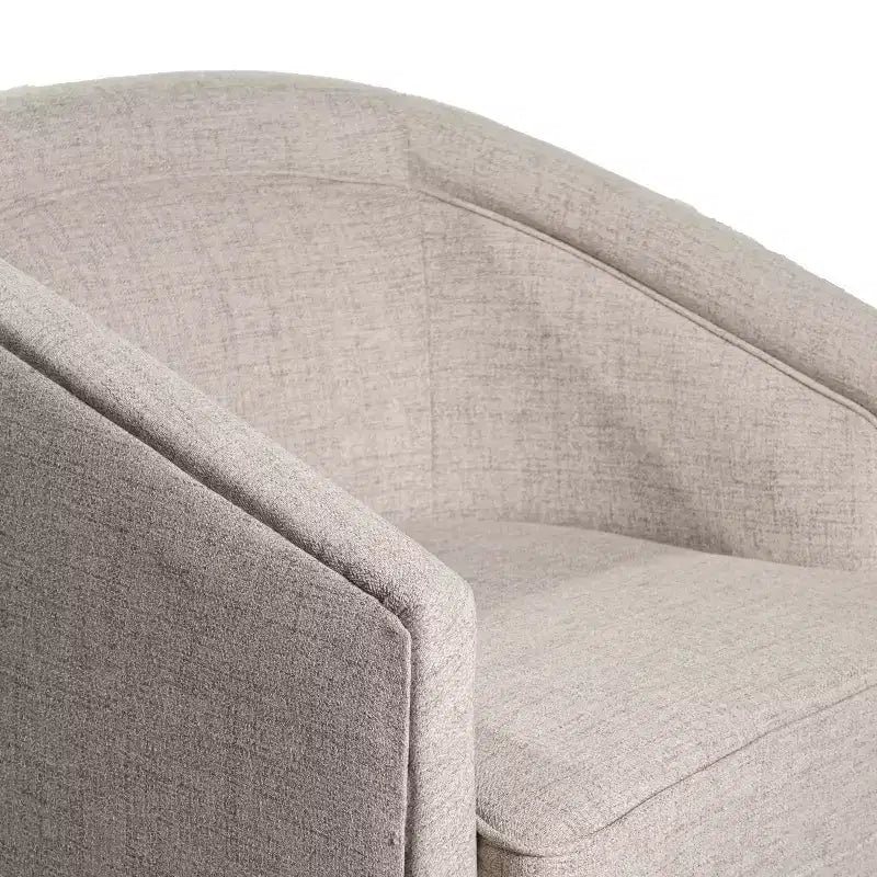 Club Style Barrel Accent Chair, 360° Swivel, Fabric Upholstery, Sloped Arms, 400 lb Capacity, No Assembly