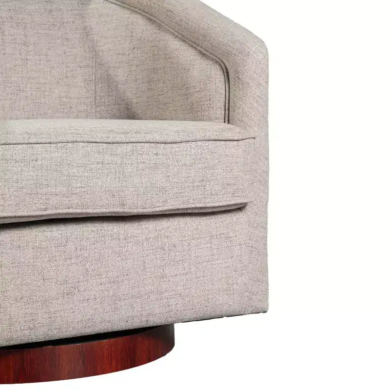 Club Style Barrel Accent Chair, 360° Swivel, Fabric Upholstery, Sloped Arms, 400 lb Capacity, No Assembly