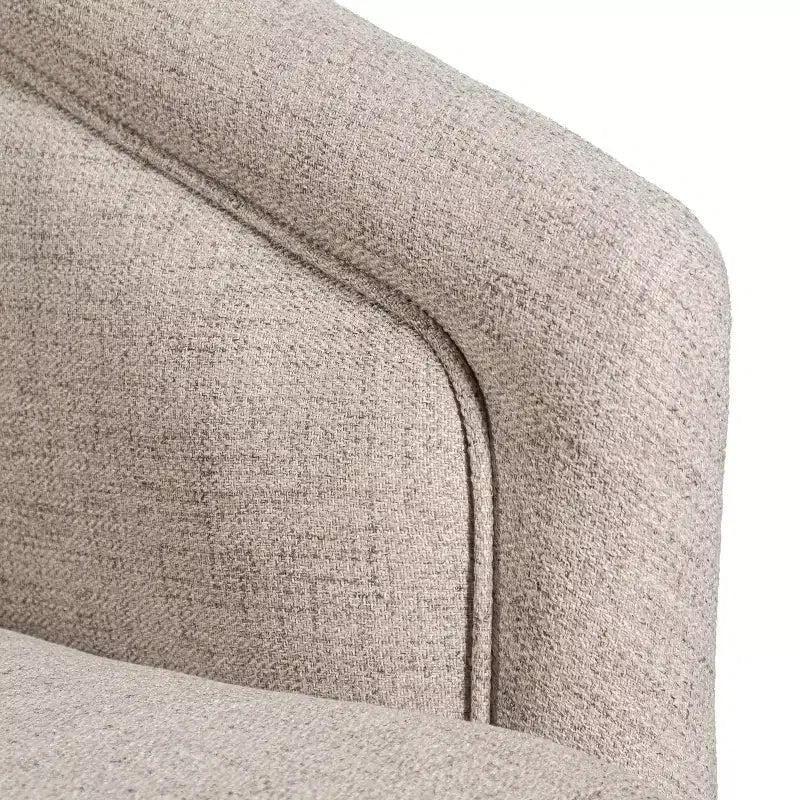 Club Style Barrel Accent Chair, 360° Swivel, Fabric Upholstery, Sloped Arms, 400 lb Capacity, No Assembly