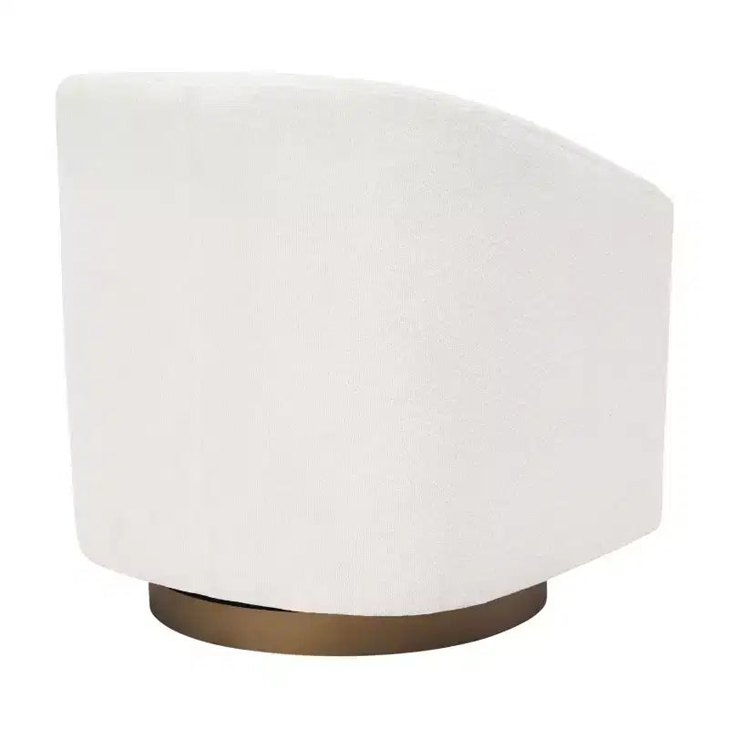 Club Style Barrel Accent Chair, 360° Swivel, Fabric Upholstery, Sloped Arms, 400 lb Capacity, No Assembly