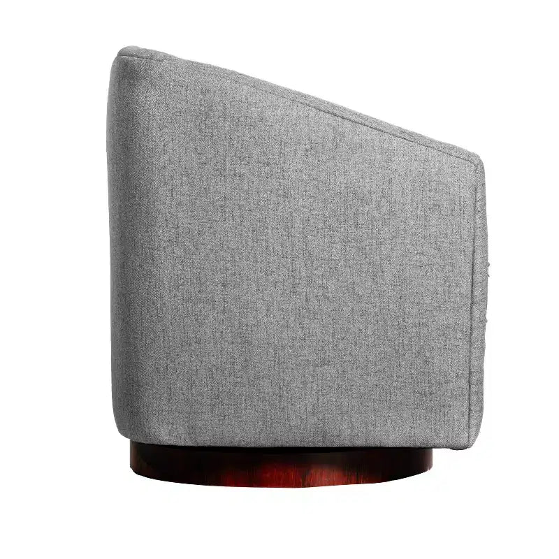 Club Style Barrel Accent Chair, 360° Swivel, Fabric Upholstery, Sloped Arms, 400 lb Capacity, No Assembly