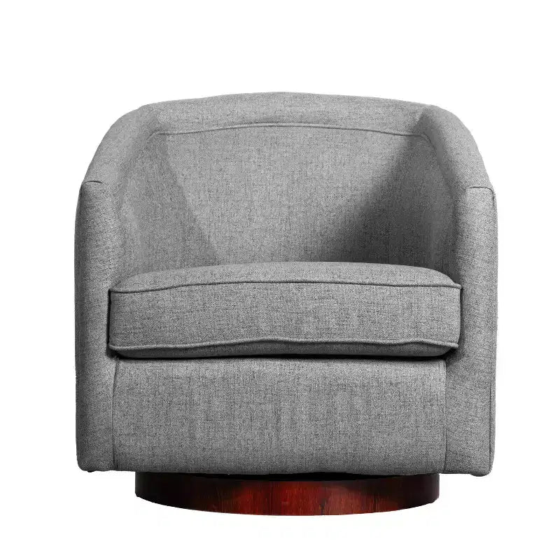 Club Style Barrel Accent Chair, 360° Swivel, Fabric Upholstery, Sloped Arms, 400 lb Capacity, No Assembly