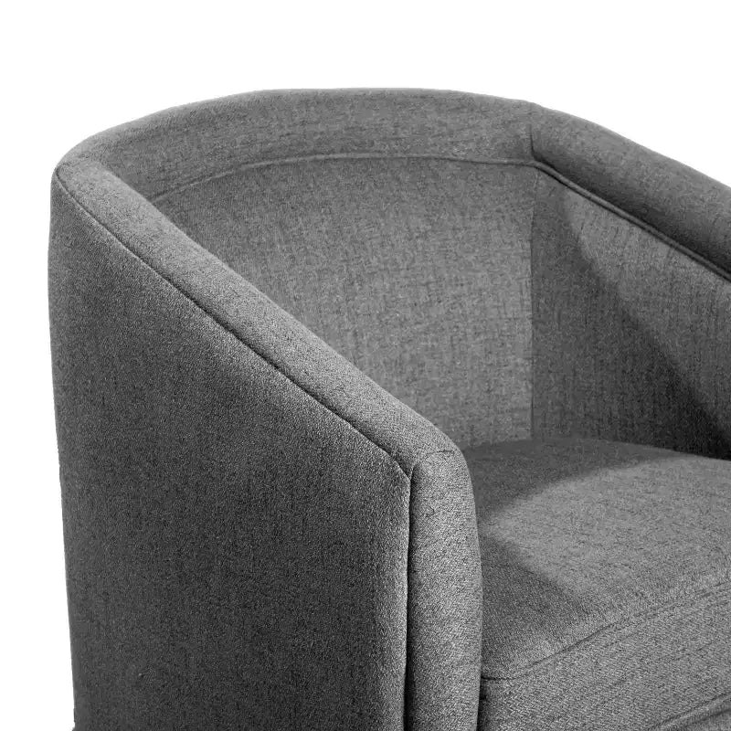 Club Style Barrel Accent Chair, 360° Swivel, Fabric Upholstery, Sloped Arms, 400 lb Capacity, No Assembly