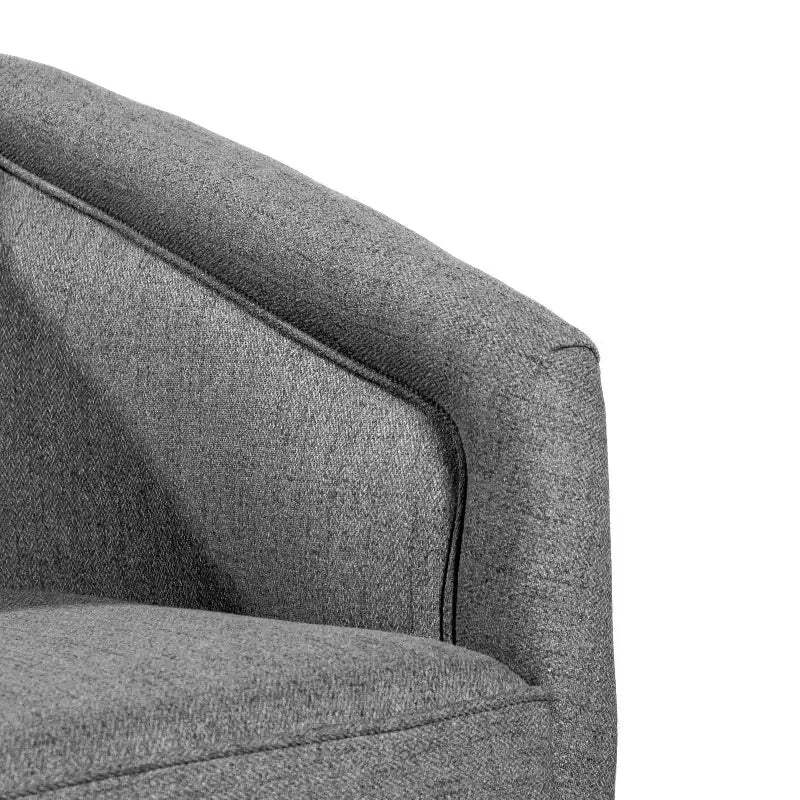 Club Style Barrel Accent Chair, 360° Swivel, Fabric Upholstery, Sloped Arms, 400 lb Capacity, No Assembly