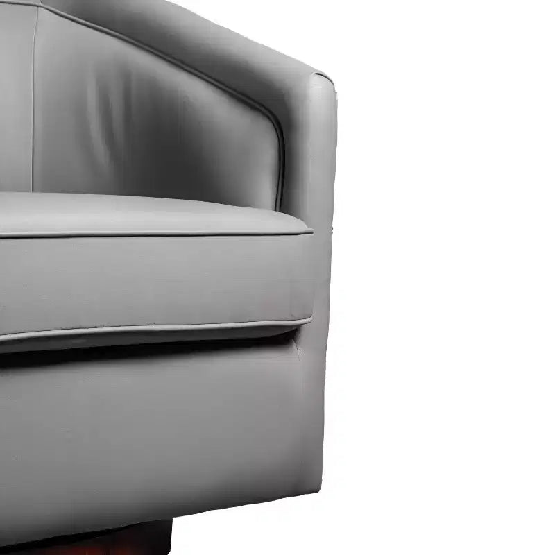 Club Style Barrel Accent Chair, 360° Swivel, Fabric Upholstery, Sloped Arms, 400 lb Capacity, No Assembly