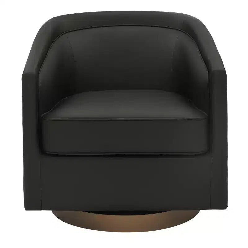 Club Style Barrel Accent Chair, 360° Swivel, Fabric Upholstery, Sloped Arms, 400 lb Capacity, No Assembly