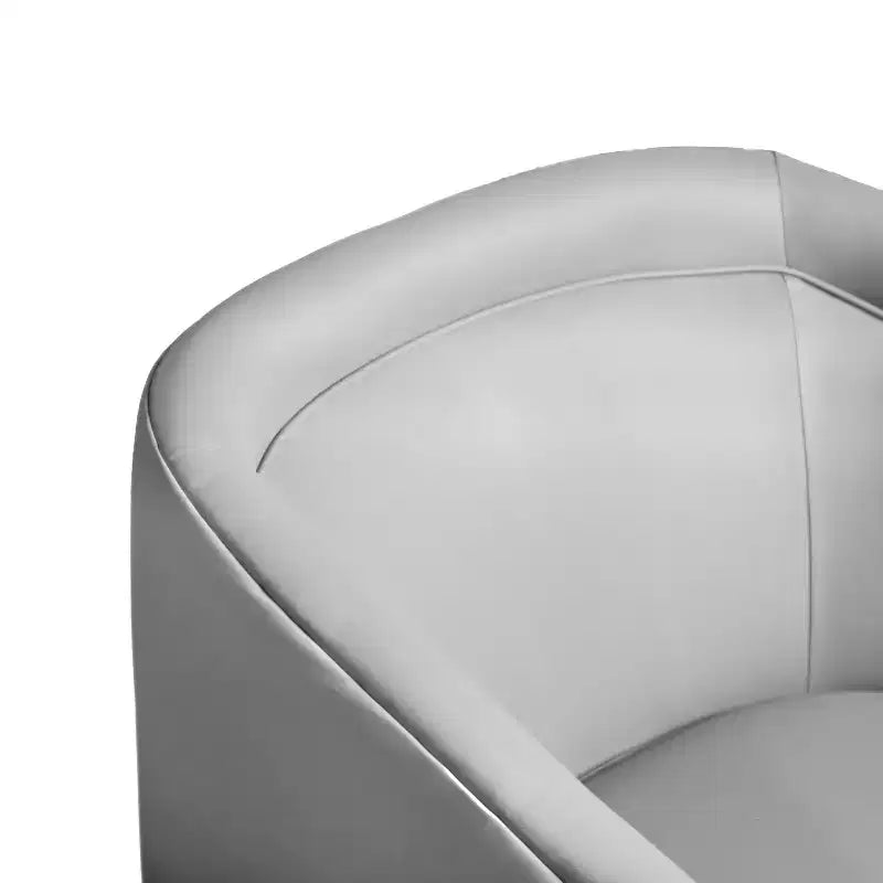 Club Style Barrel Accent Chair, 360° Swivel, Fabric Upholstery, Sloped Arms, 400 lb Capacity, No Assembly