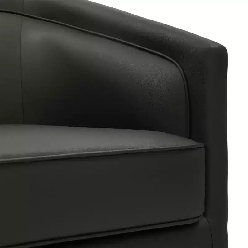 Club Style Barrel Accent Chair, 360° Swivel, Fabric Upholstery, Sloped Arms, 400 lb Capacity, No Assembly