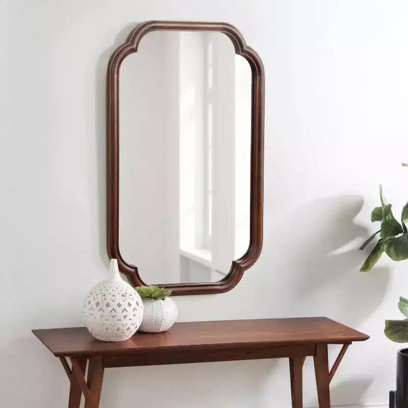 24x36" Scallop Wall Mirror, Novelty Shape, Plastic Frame, Wall Mount, Mounting Hardware Included