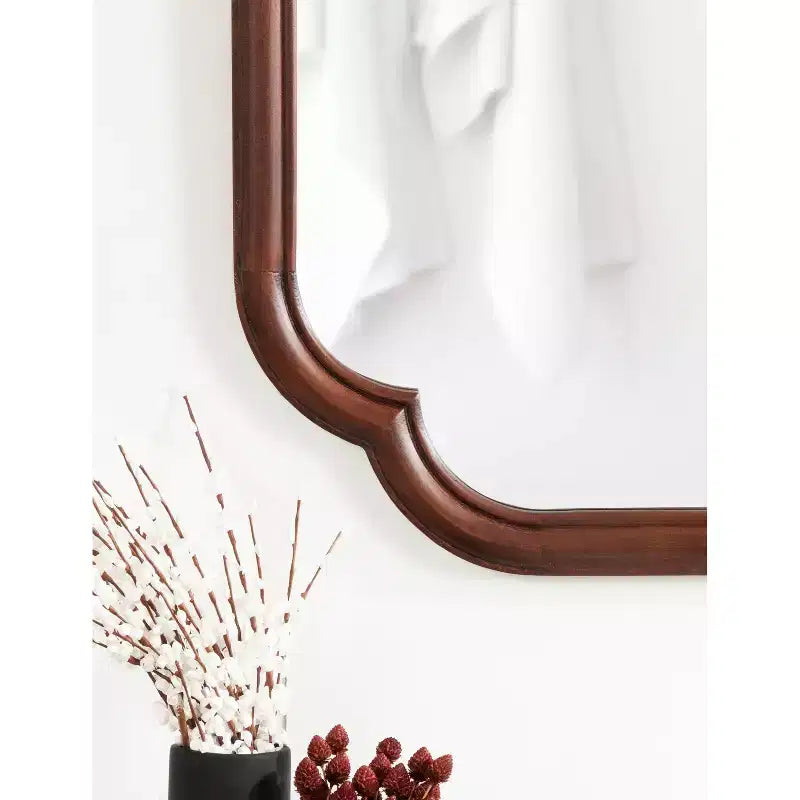 24x36" Scallop Wall Mirror, Novelty Shape, Plastic Frame, Wall Mount, Mounting Hardware Included