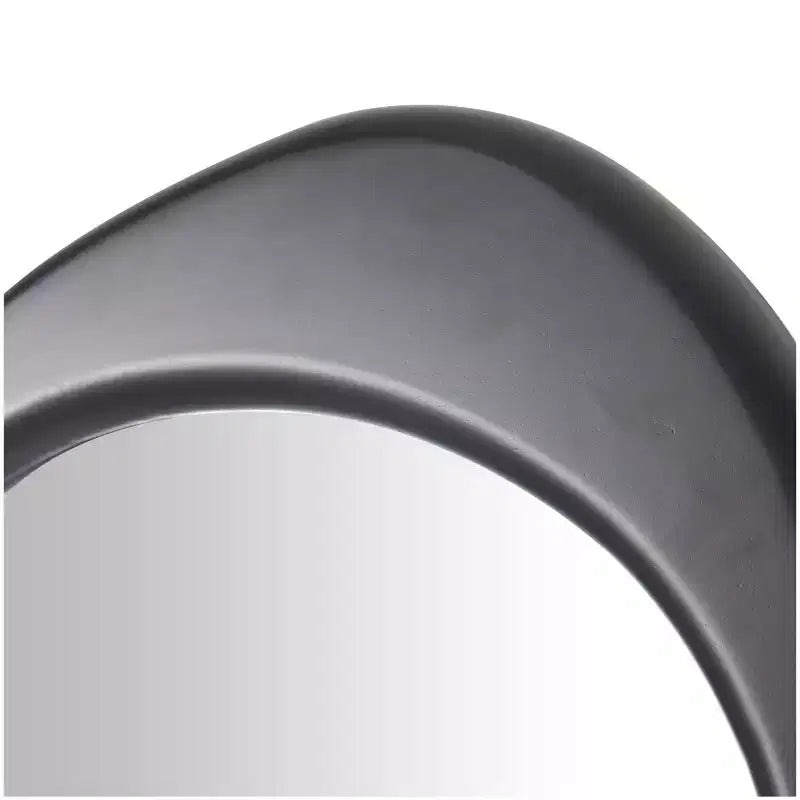 39" Abstract Oval Wall Mirror, Black MDF Frame, Wall Mount, Mounting Hardware Included, No Assembly
