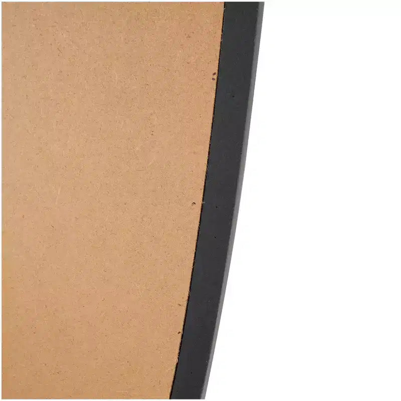 39" Abstract Oval Wall Mirror, Black MDF Frame, Wall Mount, Mounting Hardware Included, No Assembly