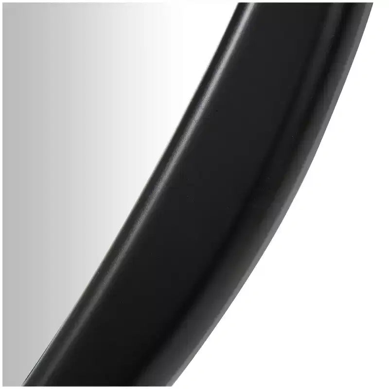 39" Abstract Oval Wall Mirror, Black MDF Frame, Wall Mount, Mounting Hardware Included, No Assembly