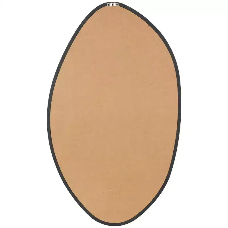 39" Abstract Oval Wall Mirror, Black MDF Frame, Wall Mount, Mounting Hardware Included, No Assembly
