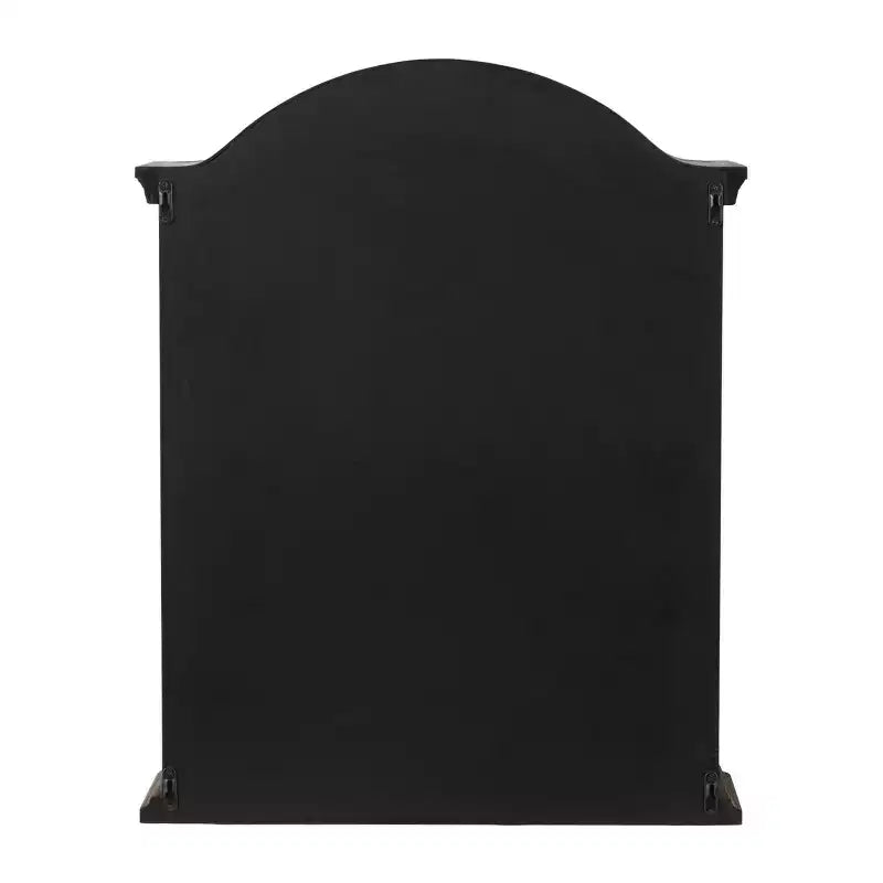 28x22" Traditional Wood Wall Shelf with Arched Shutter Doors, Open Shelf, Mounting Hardware Included