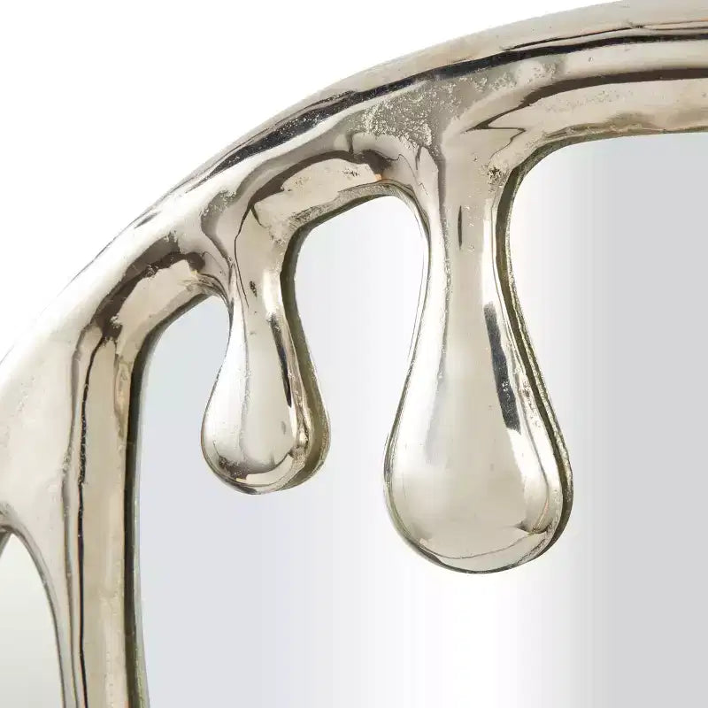 43x36 Abstract Drip Wall Mirror, Aluminum Melting Frame, Wall Mount, Mounting Hardware Included