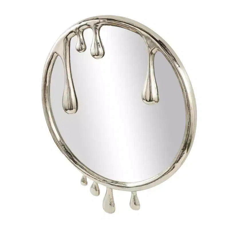43x36 Abstract Drip Wall Mirror, Aluminum Melting Frame, Wall Mount, Mounting Hardware Included