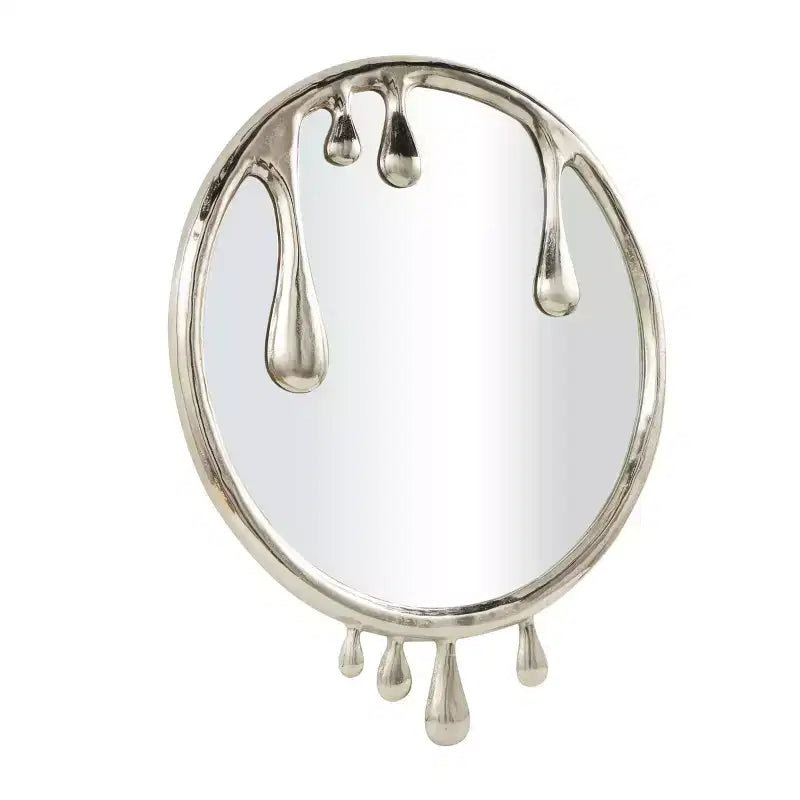 43x36 Abstract Drip Wall Mirror, Aluminum Melting Frame, Wall Mount, Mounting Hardware Included