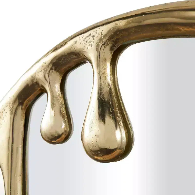 43x36 Abstract Drip Wall Mirror, Aluminum Melting Frame, Wall Mount, Mounting Hardware Included