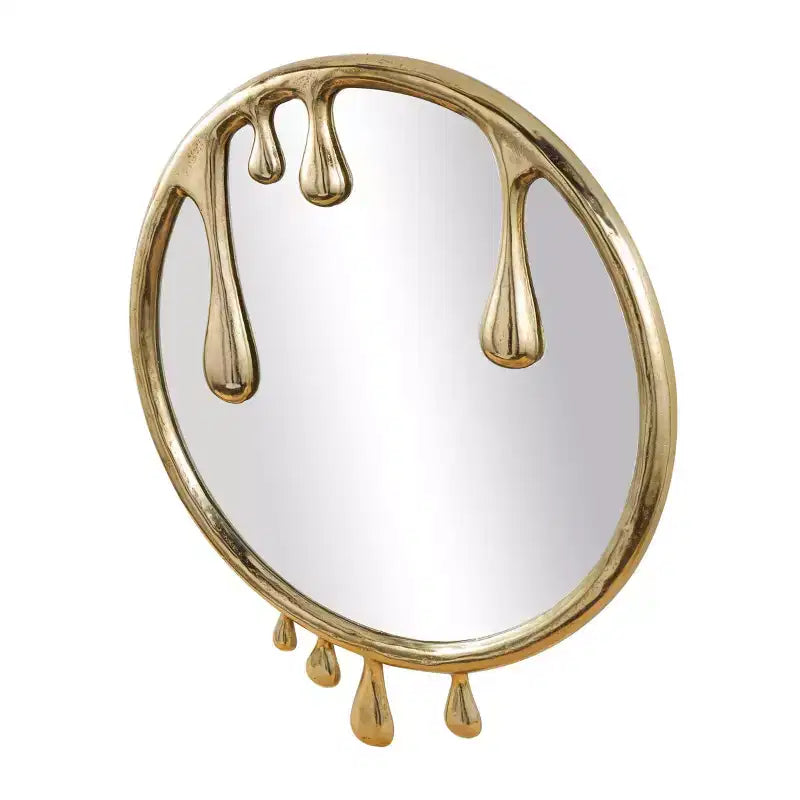 43x36 Abstract Drip Wall Mirror, Aluminum Melting Frame, Wall Mount, Mounting Hardware Included