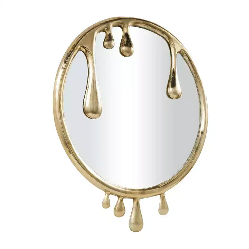 43x36 Abstract Drip Wall Mirror, Aluminum Melting Frame, Wall Mount, Mounting Hardware Included