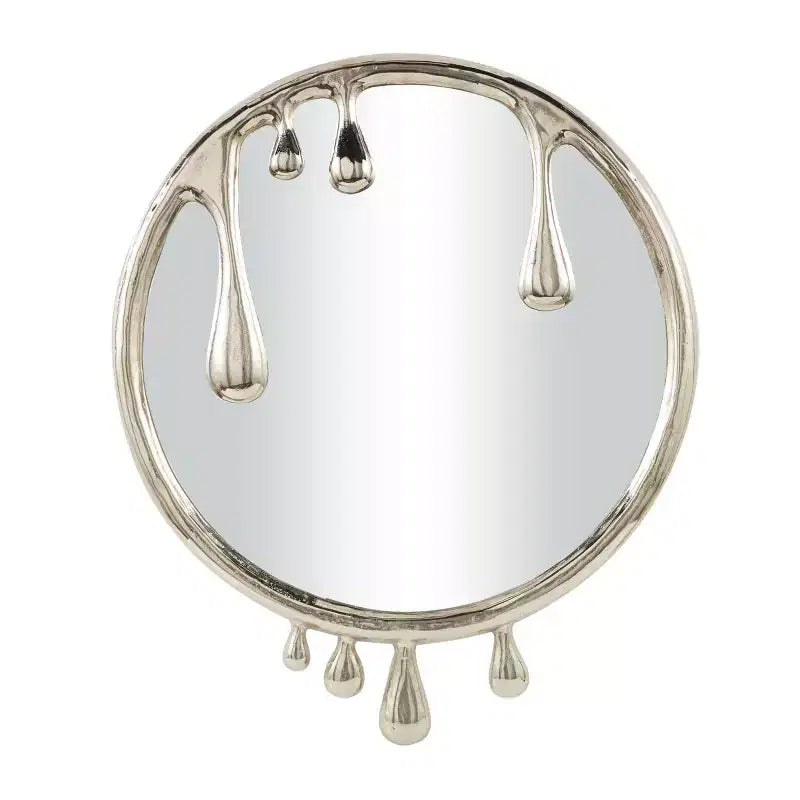 43x36 Abstract Drip Wall Mirror, Aluminum Melting Frame, Wall Mount, Mounting Hardware Included