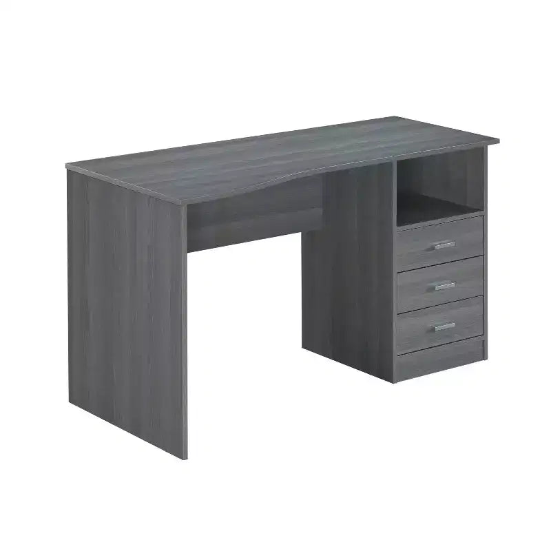 51" Classic Computer Desk with 3 Drawers & Fixed Shelf, Particle Board, 90 lb Capacity