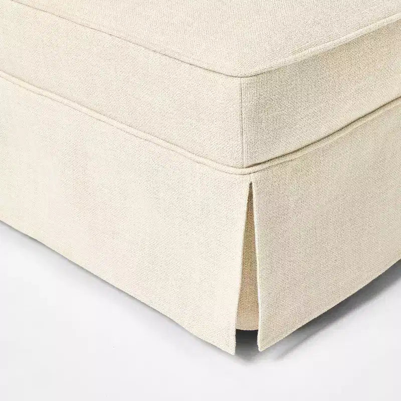 Rectangular Upholstered Ottoman, Padded Polyester Seat, Plywood Frame, 16.5" Height, Spot Clean