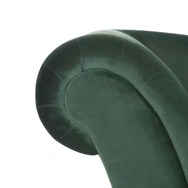 Left Arm Velvet Chaise Lounge, Eucalyptus & Rubberwood Frame, Attached Cushions, 550 lb Capacity