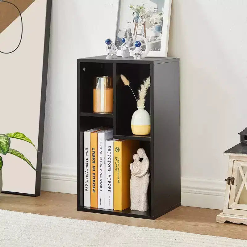 3-Shelf Wood Bookcase, Open Display Storage, Soft Edges, Multiple Color Options